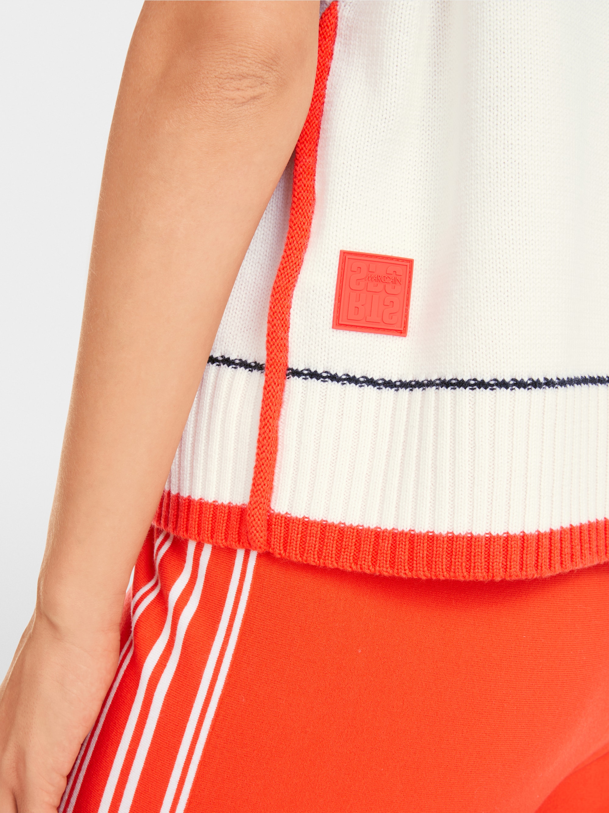 Marc-Cain Wide wool knit tank top