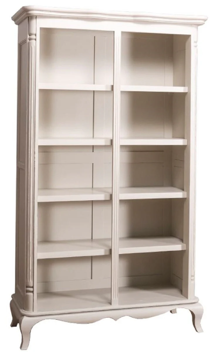 Casa Padrino gabinete de libros de estilo campestre gris claro antiguo 112 x 49 x H. 190 cm - Shabby Chic Mueble de Sala de Estar