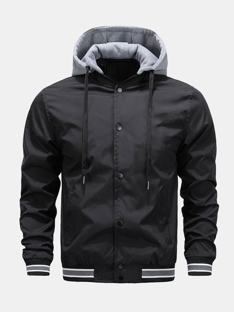 Detachable Hooded Bomber Jacket