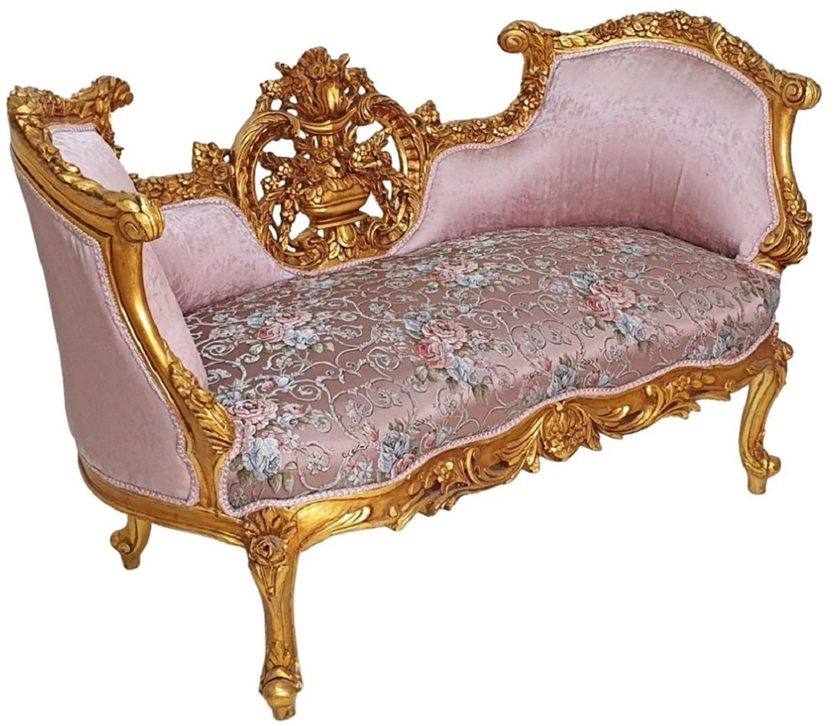 Casa Padrino sof¨¢ barroco rosa / multicolor / oro - Magn¨ªfico sof¨¢ de sal¨®n de estilo barroco - Muebles de sal¨®n de estilo barroco - Muebles barrocos - Interiores barrocos