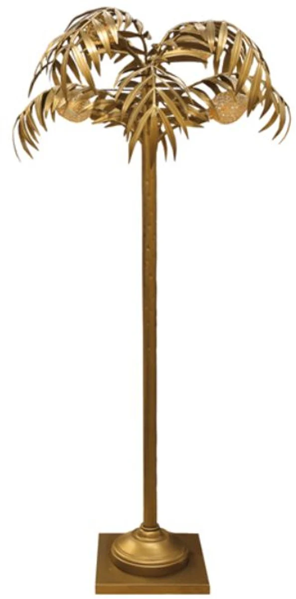 Casa Padrino lámpara de pie de diseño palmera latón Ø 90 x A. 170 cm - Lámpara de pie noble en diseño de palmera - Luces de Lujo - Calidad de Lujo