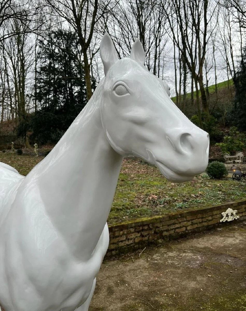 Casa Padrino escultura decorativa XXL de lujo caballo blanco 220 x A. 190 cm