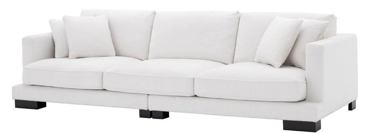 Casa Padrino sof¨¢ de sala de estar de lujo con cojines blanco / negro 284 x 110 x H. 85 cm - Muebles de Sala de Estar - Colecci¨®n de Lujo