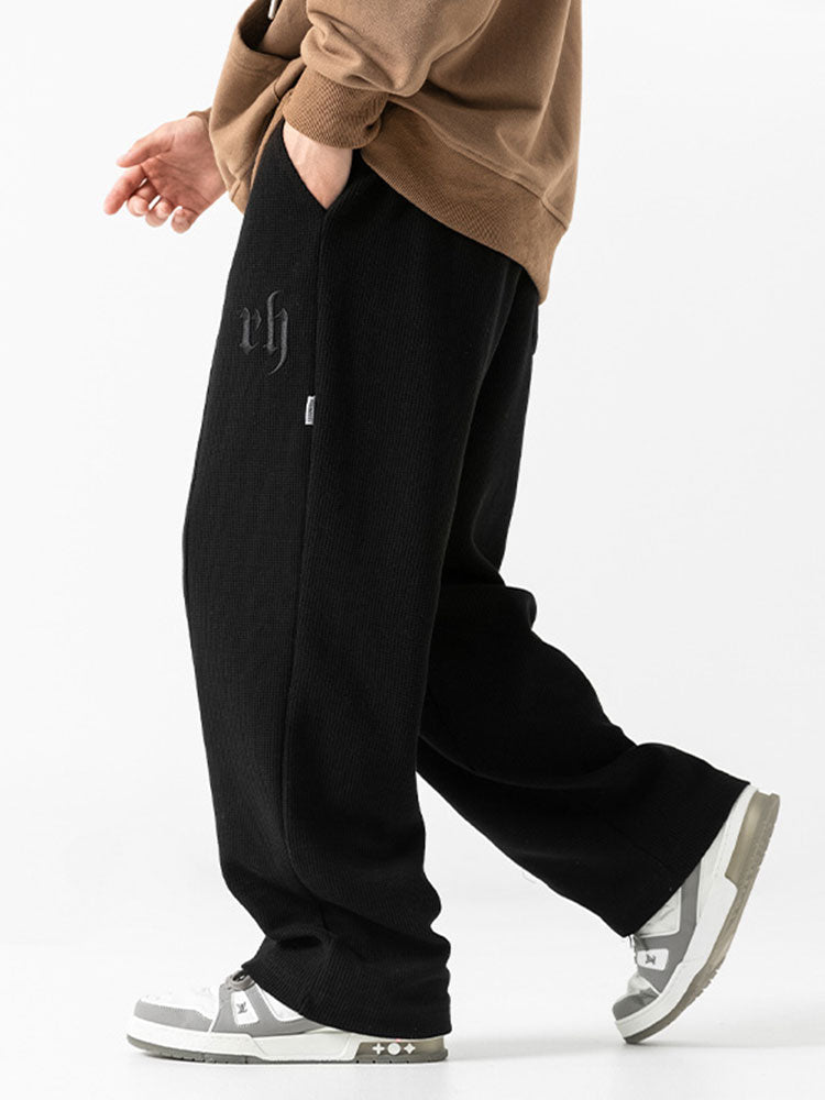 Straight Leg Relaxed Fit Waffle Pants