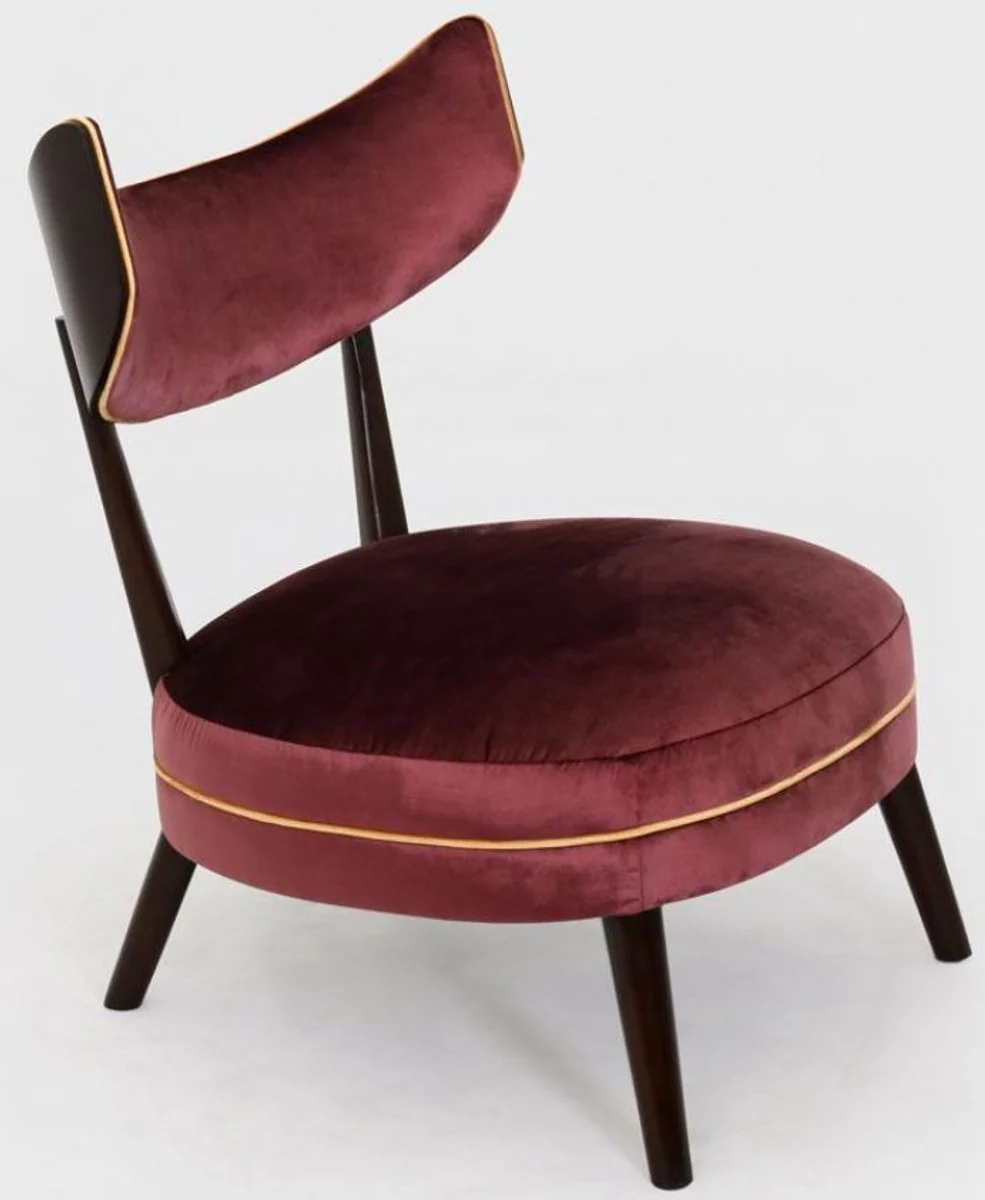 Casa Padrino sill¨®n de sal¨®n Art Deco de lujo con respaldo curvo p¨²rpura / naranja / marr¨®n oscuro 78 x 70 x A. 90 cm - Muebles de Lujo