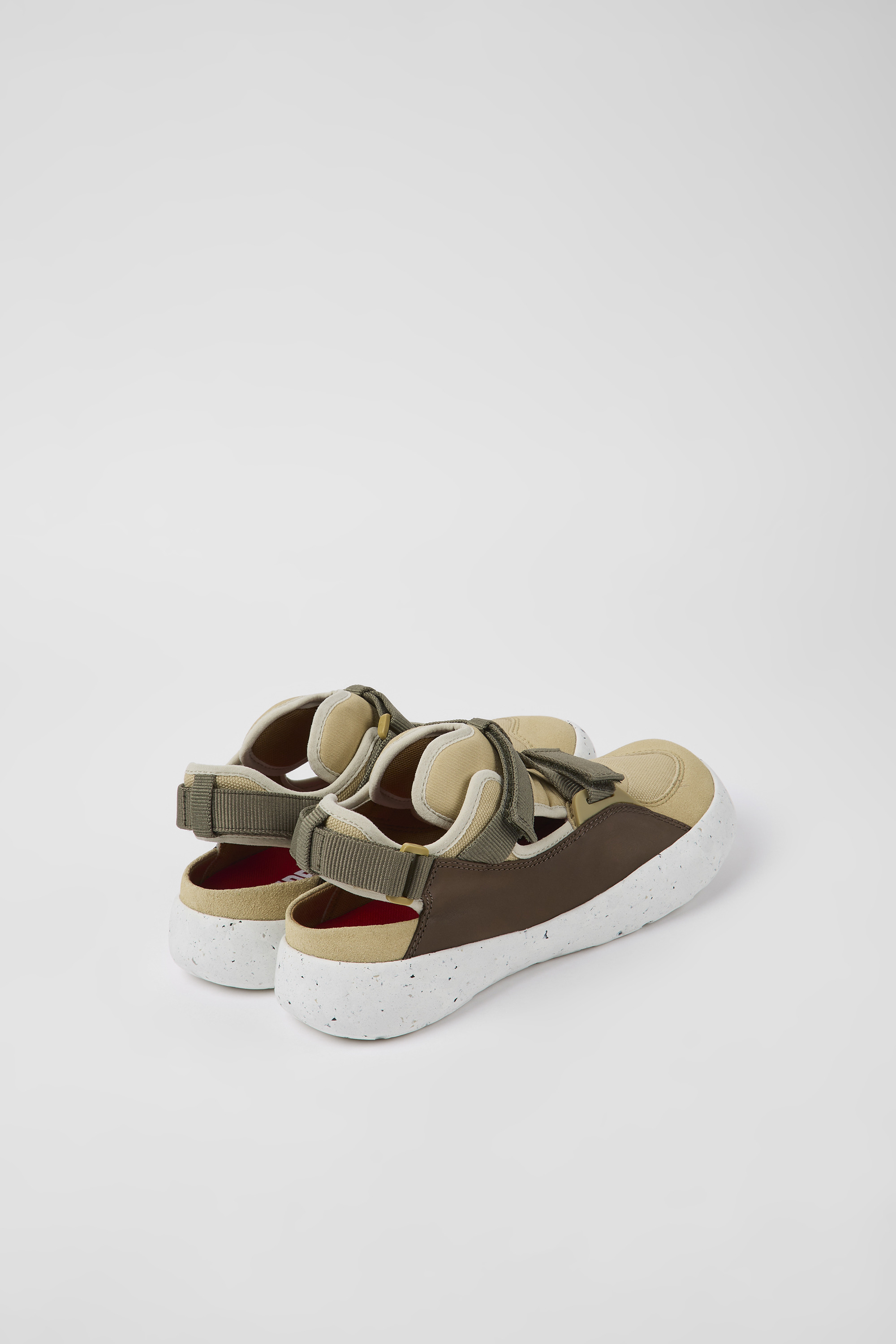 Peu Stadium - White non-dyed leather and textile semi-open sneakers for men