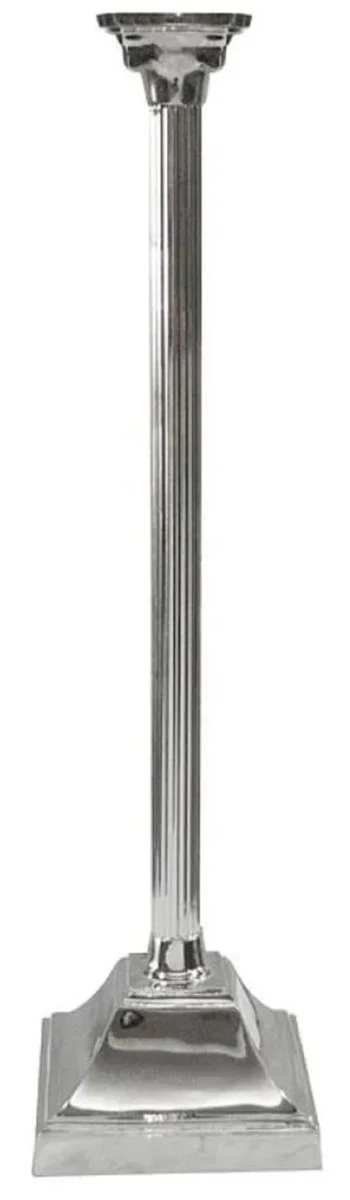 Casa Padrino portavela barroco plata 21 x 21 x A. 81 cm - Magn¨ªfico portavela de aluminio de estilo barroco - Accesorios decorativos barrocos