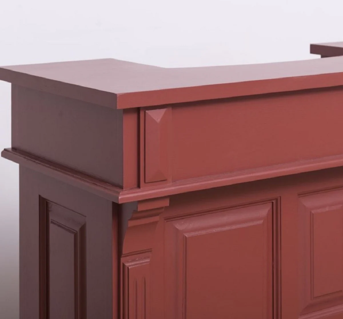 Casa Padrino barra de bar de estilo campestre rojo burdeos 120 cm - Mueble bar macizo