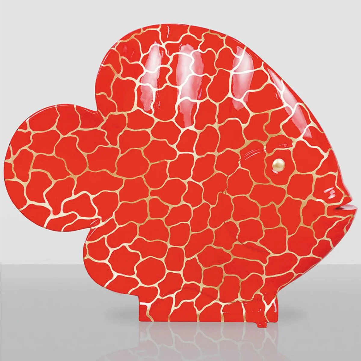 Casa Padrino escultura decorativa XXL pez rojo / oro A. 110 cm - Figura decorativa