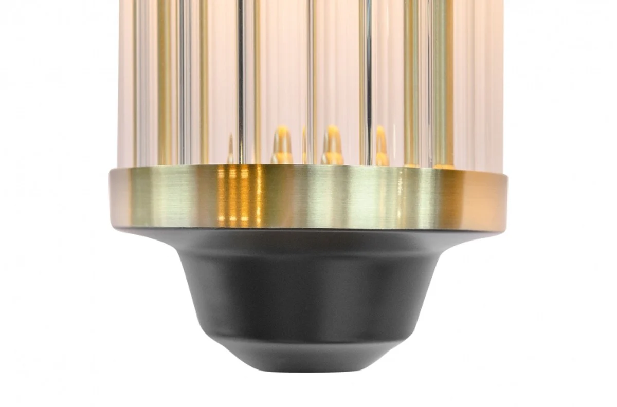 Casa Padrino Luxury Lámpara de Suspensión Latón / Negro Ø 10 x H 51 cm - Luxury Hotel & Restaurant Lamp