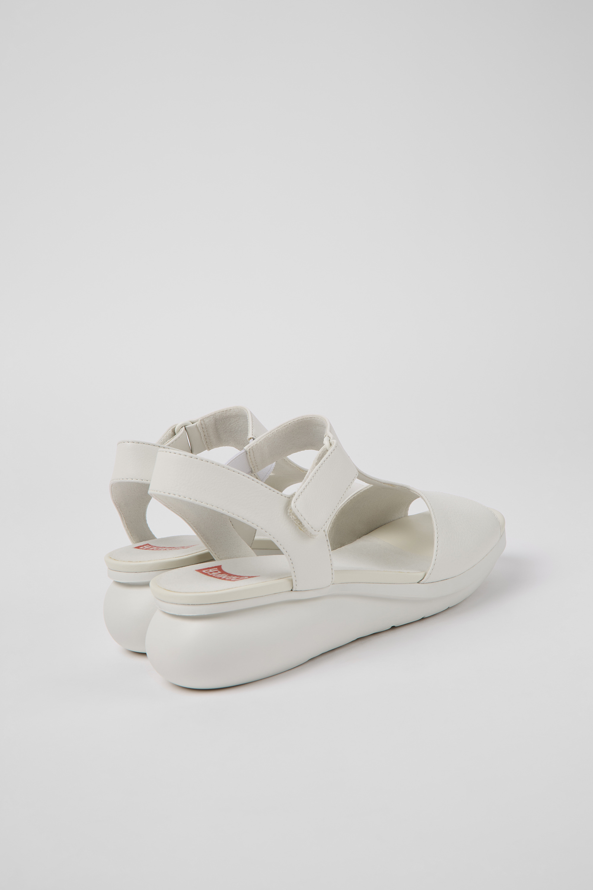 Balloon - White leather sandals for women