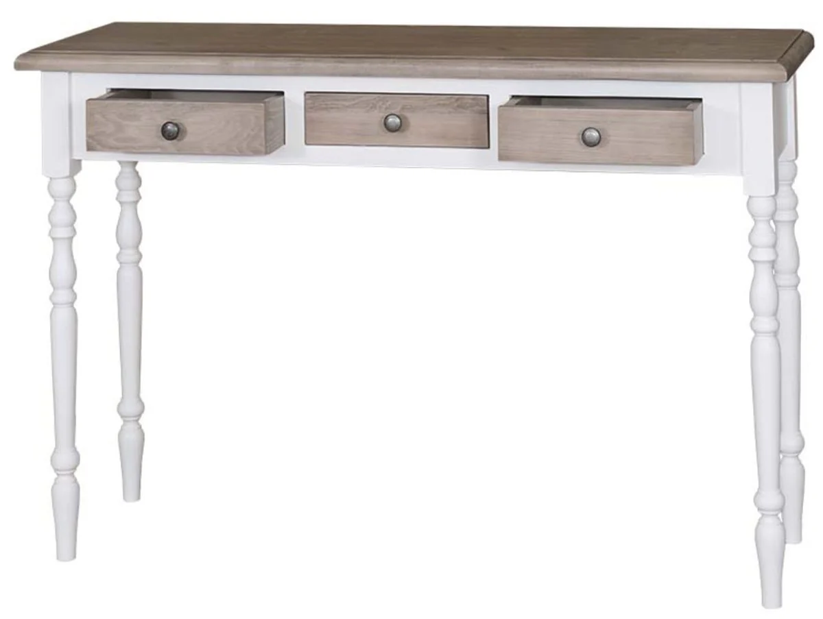 Casa Padrino country style console white / natural colors 120 x 35 x H. 79 cm - Luxury Quality