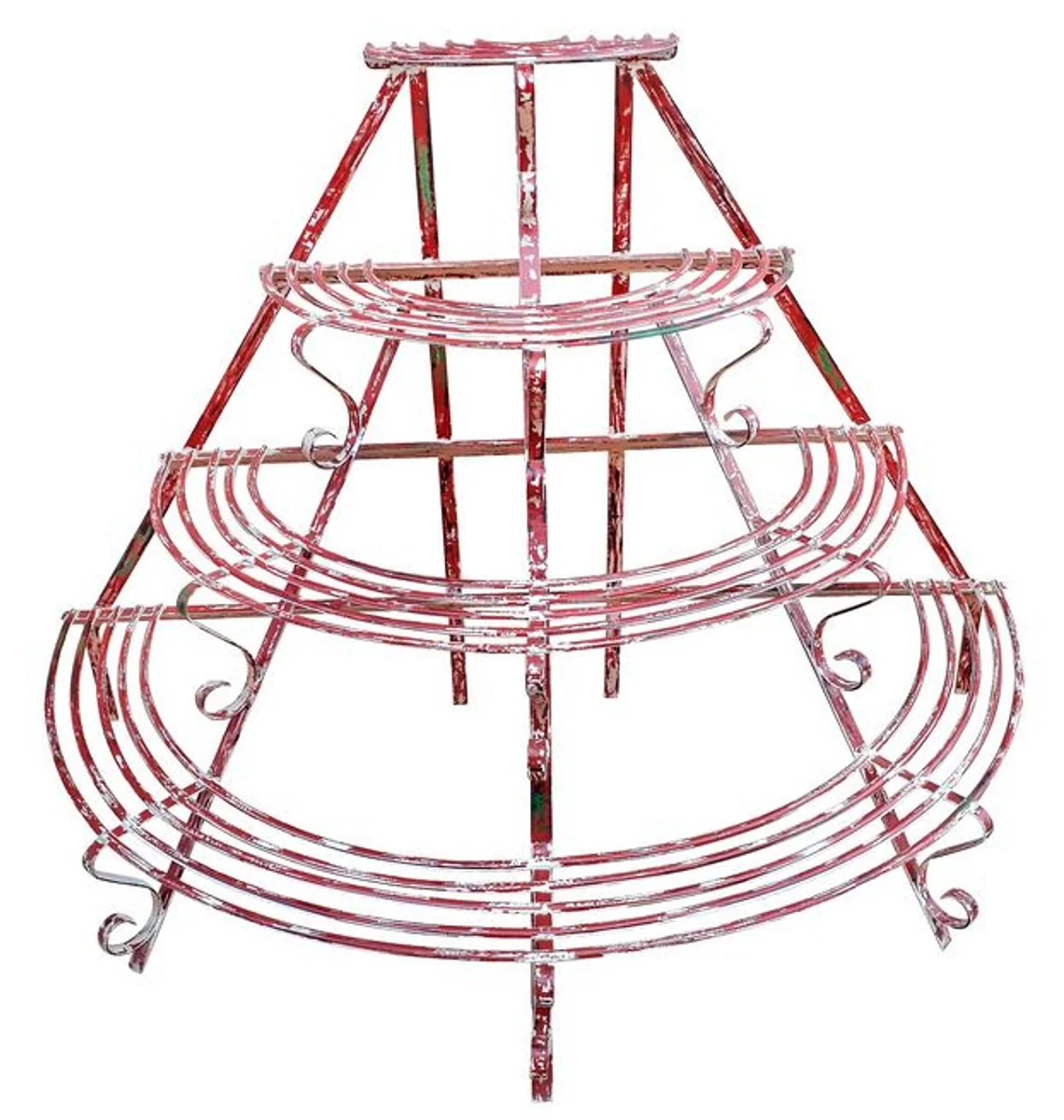 Casa Padrino Art Nouveau Planta Etagere / Escalera de Flores 153 x 76 x H. 117 cm - Varios Colores - Decoración de Jardín de Hierro Forjado