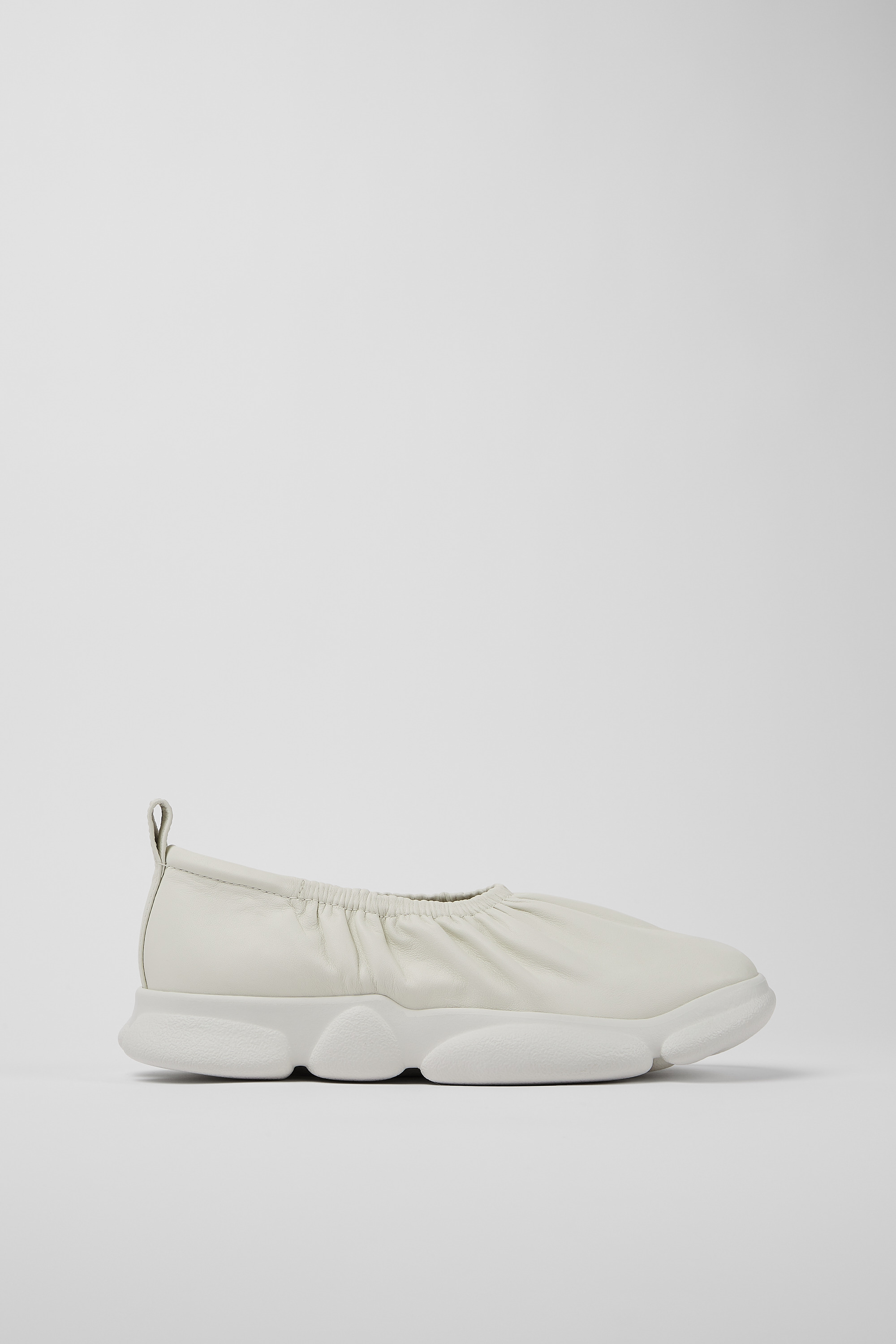 Karst - White leather ballerinas for men