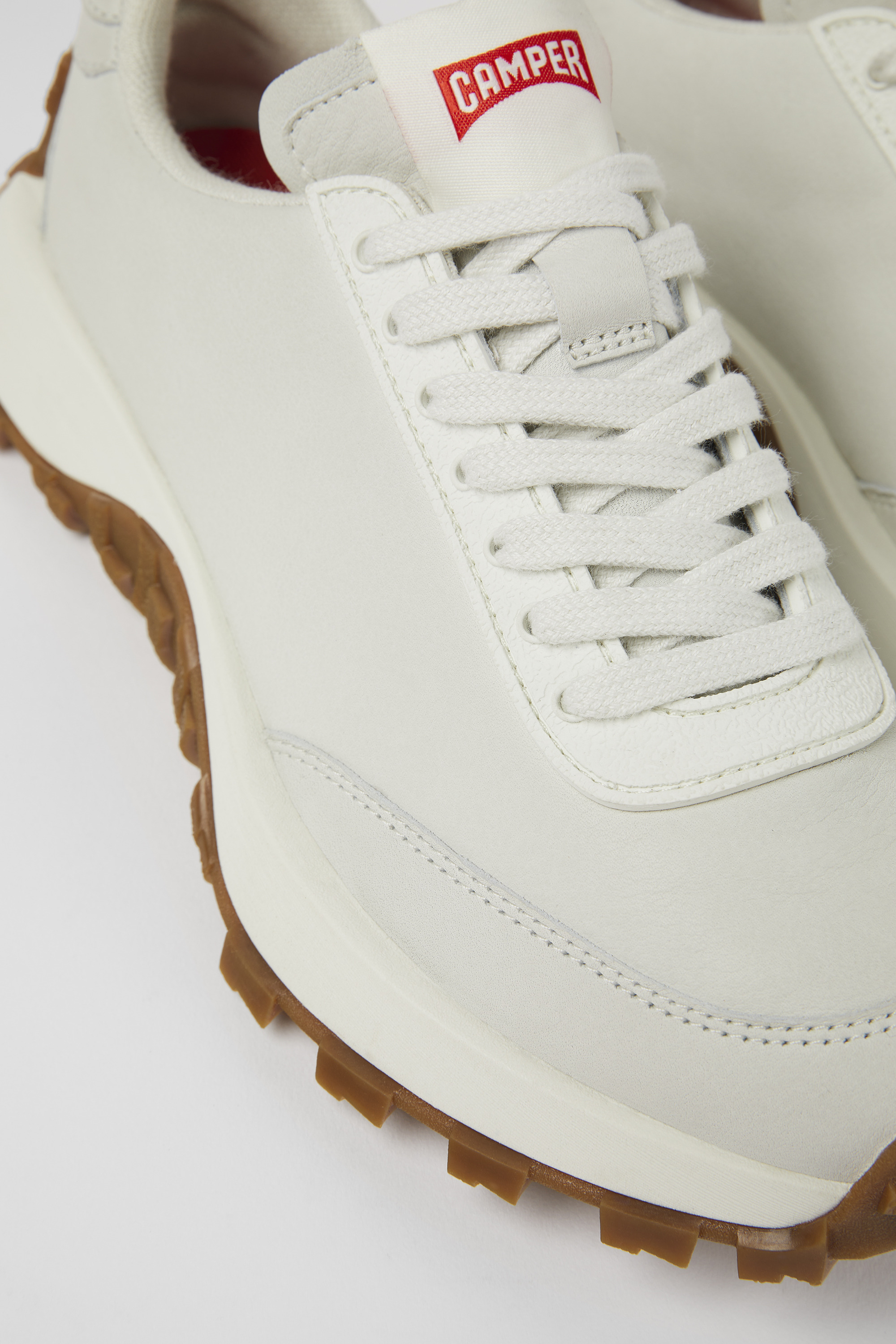 Drift Trail VIBRAM - White non-dyed leather sneakers for women