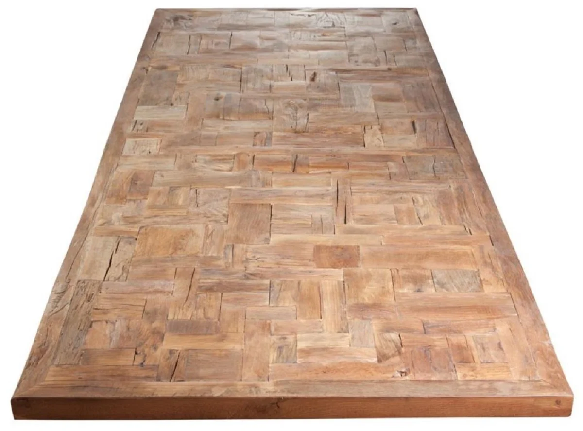 Casa Padrino mesa de comedor da estilo campestre natural / blanco - Diferentes Tama?os - Mesa de cocina rectangular de madera maciza r¨²stica - Muebles de comedor estilo campestre