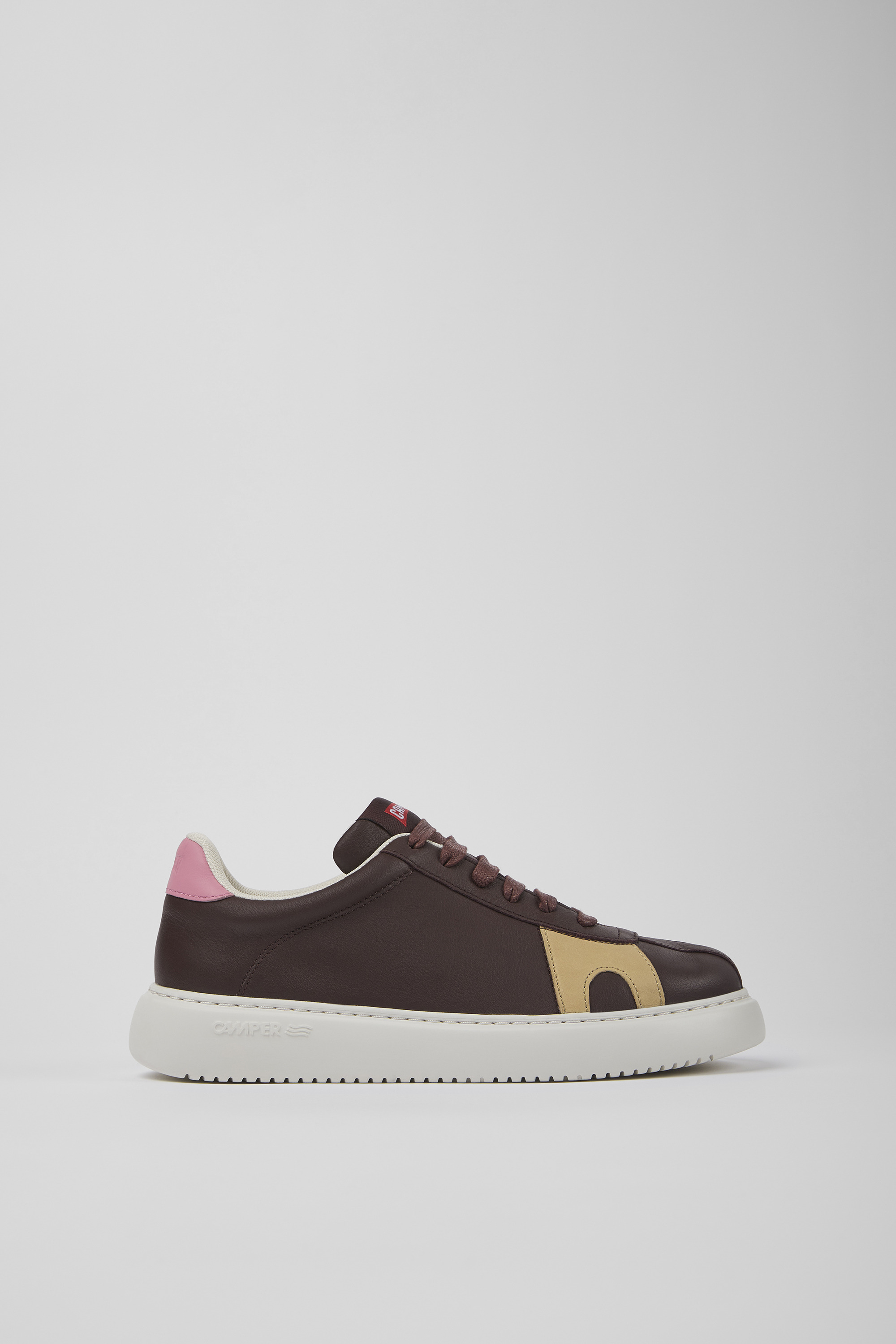 Twins - Brown leather and nubuck sneakers for women