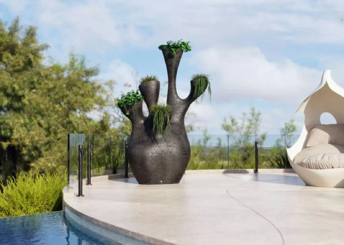 Casa Padrino maceta de lujo negro mate 135 x 85 x A. 200 cm