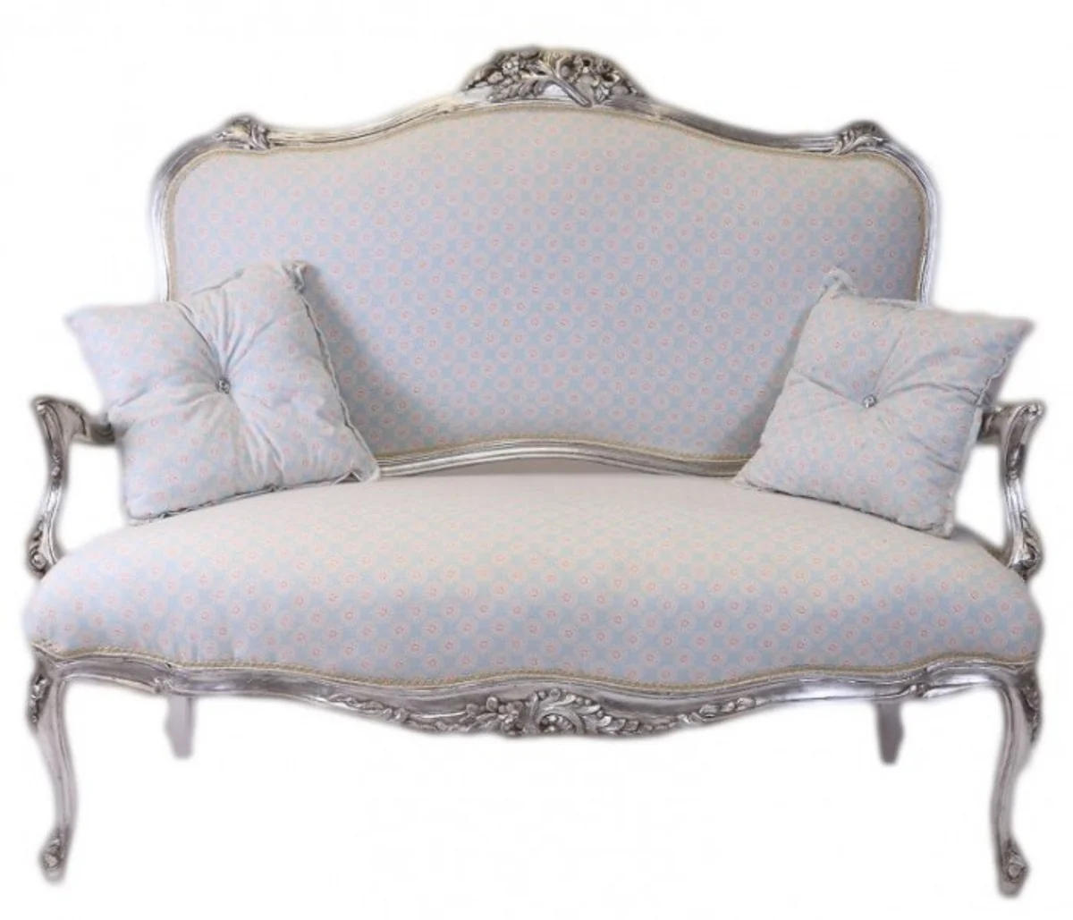 Casa Padrino baroque white-blue pattern / silver - Italian style - baroque furniture