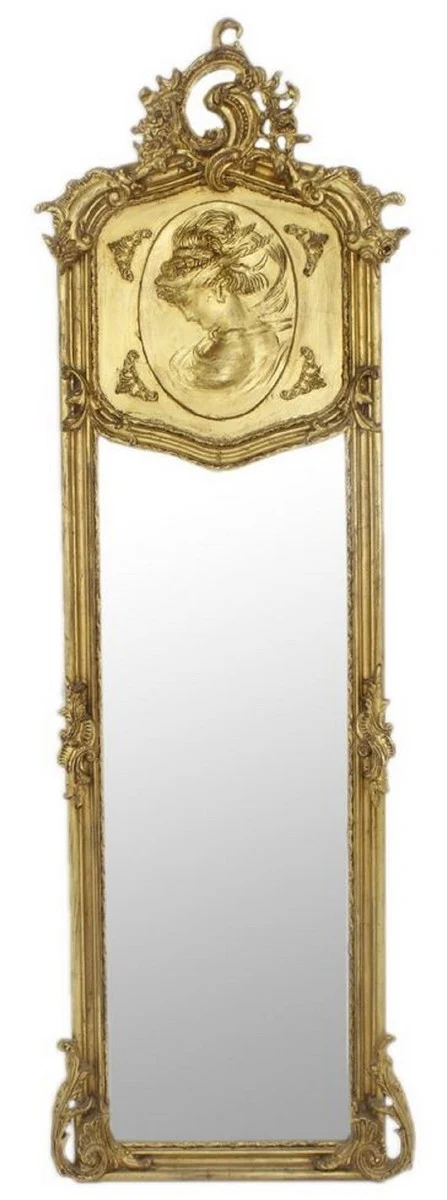 Casa Padrino espejo barroco oro antiguo 55 x A. 175 cm - Espejo de pared hecho a mano de estilo antiguo - Espejo de cuerpo completo - Espejo de armario - Espejo de sal¨®n - Muebles de estilo barroco