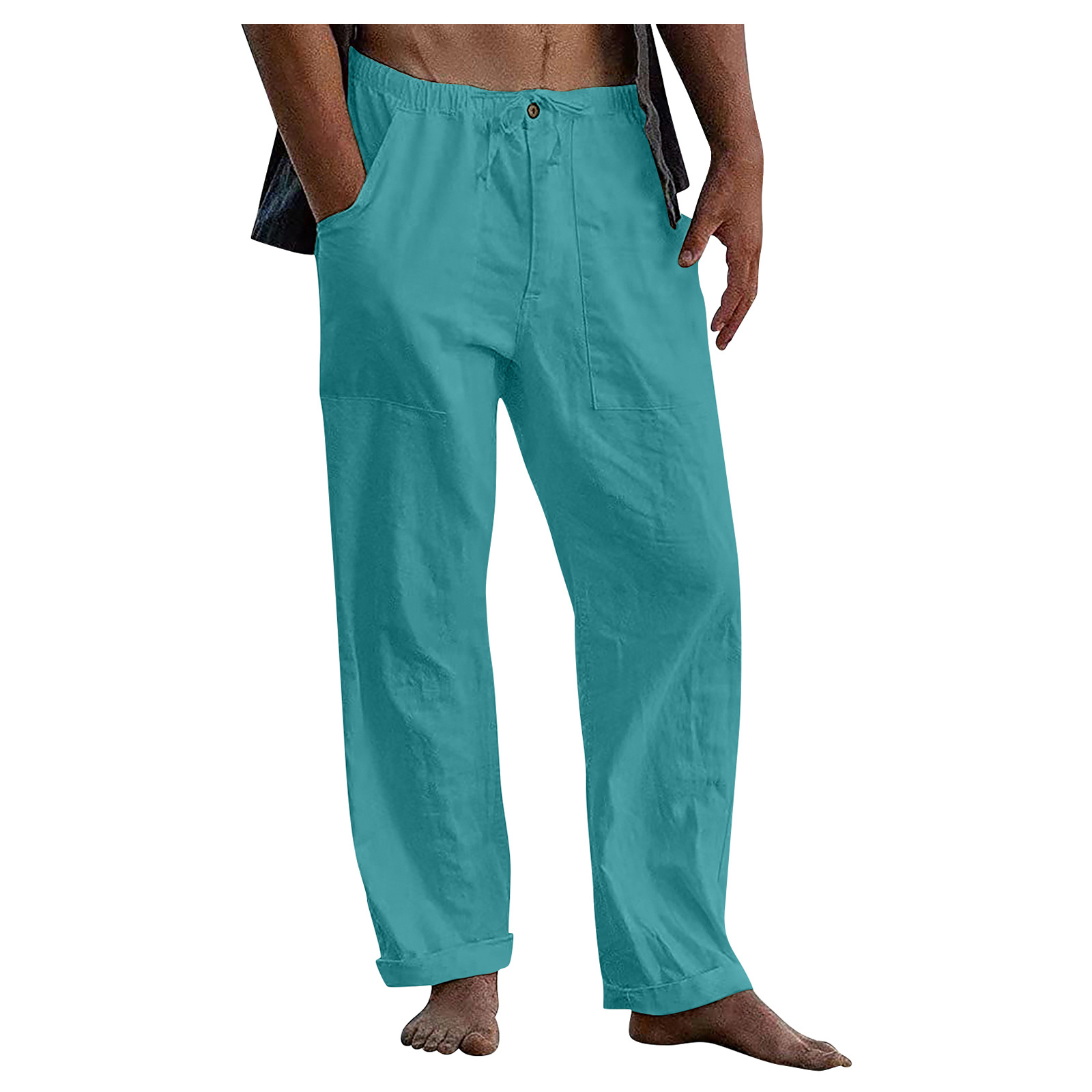 Men's linen beach casual loose-fitting pants