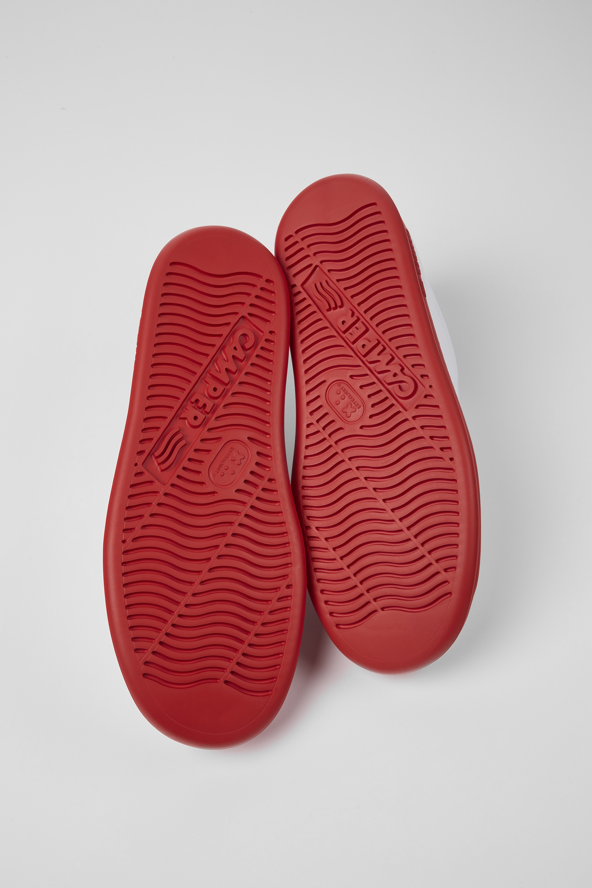 Runner - White and red leather sneakers for men