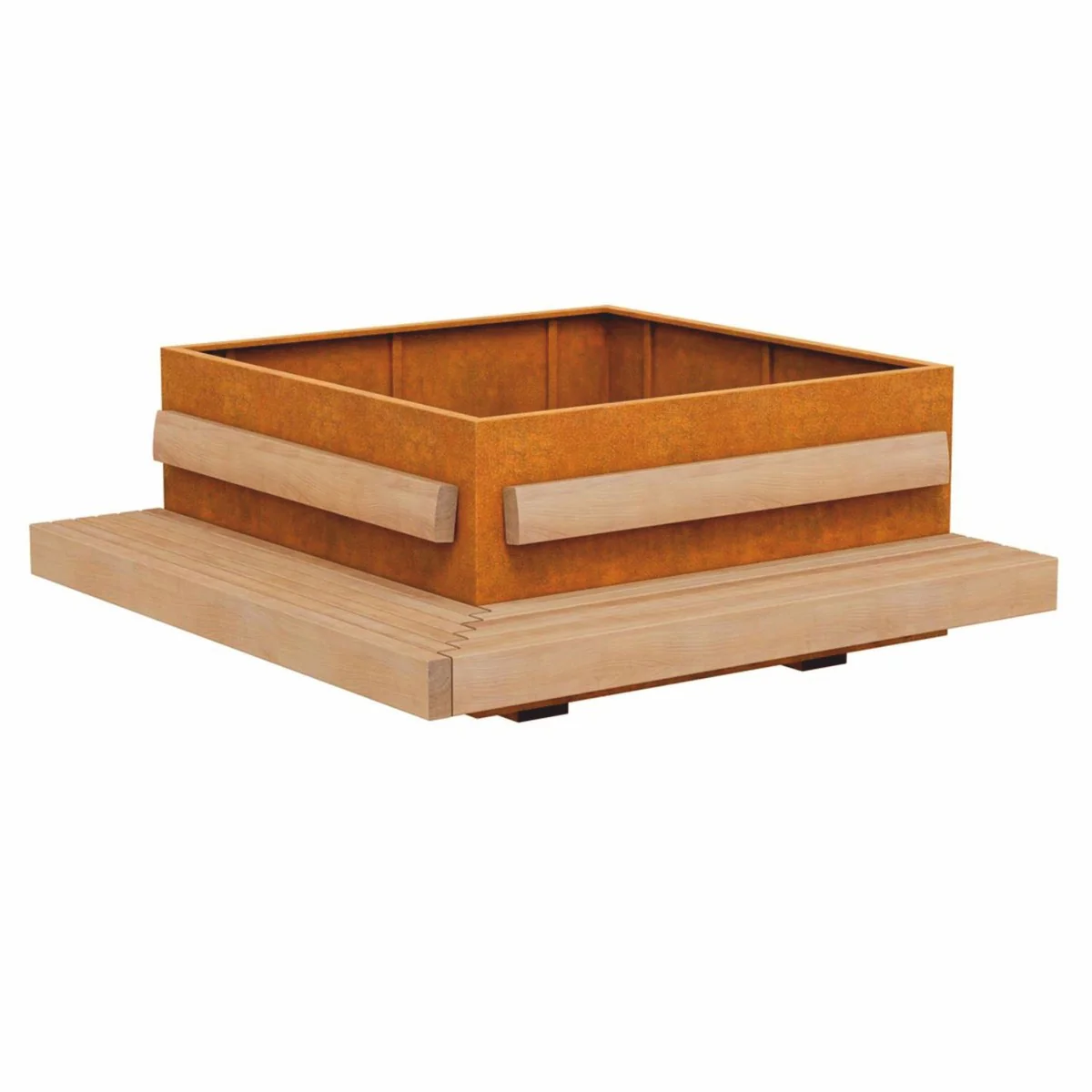 Casa Padrino banco de parque - Banco de ciudad con macetero 245 cm - Muebles de parque y exterior