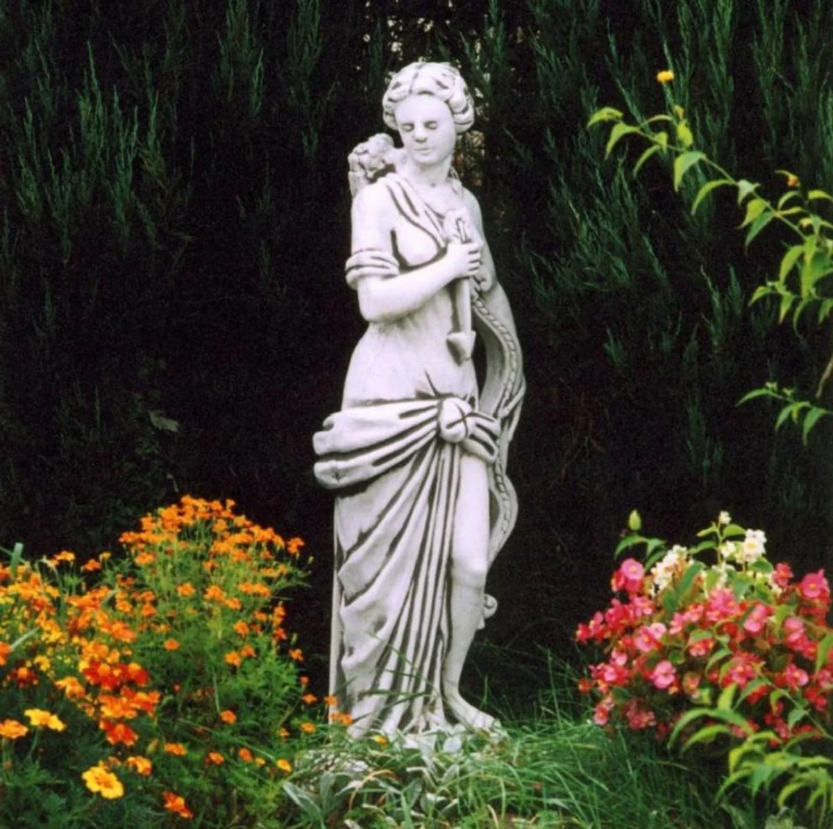 Casa Padrino escultura decorativa de piedra para jard¨ªn Art Nouveau se?ora gris A. 130 cm