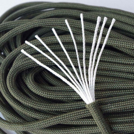 Rollo de Cordón North Star Paracord 550 de 7 hebras – 30 metros verde oliva