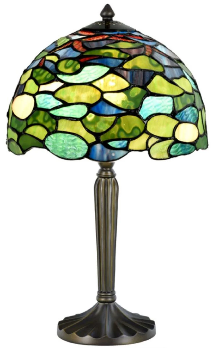Casa Padrino Lámpara de Mesa Tiffany Deco de Lujo Multicolor 25 x A. 42 cm - Lámpara de Taburete - Lámpara de Escritorio - Accesorios Deco
