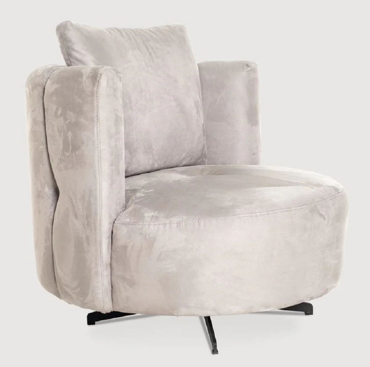 Casa Padrino sill¨®n giratorio de lujo gris 85 x 80 x A. 75 cm