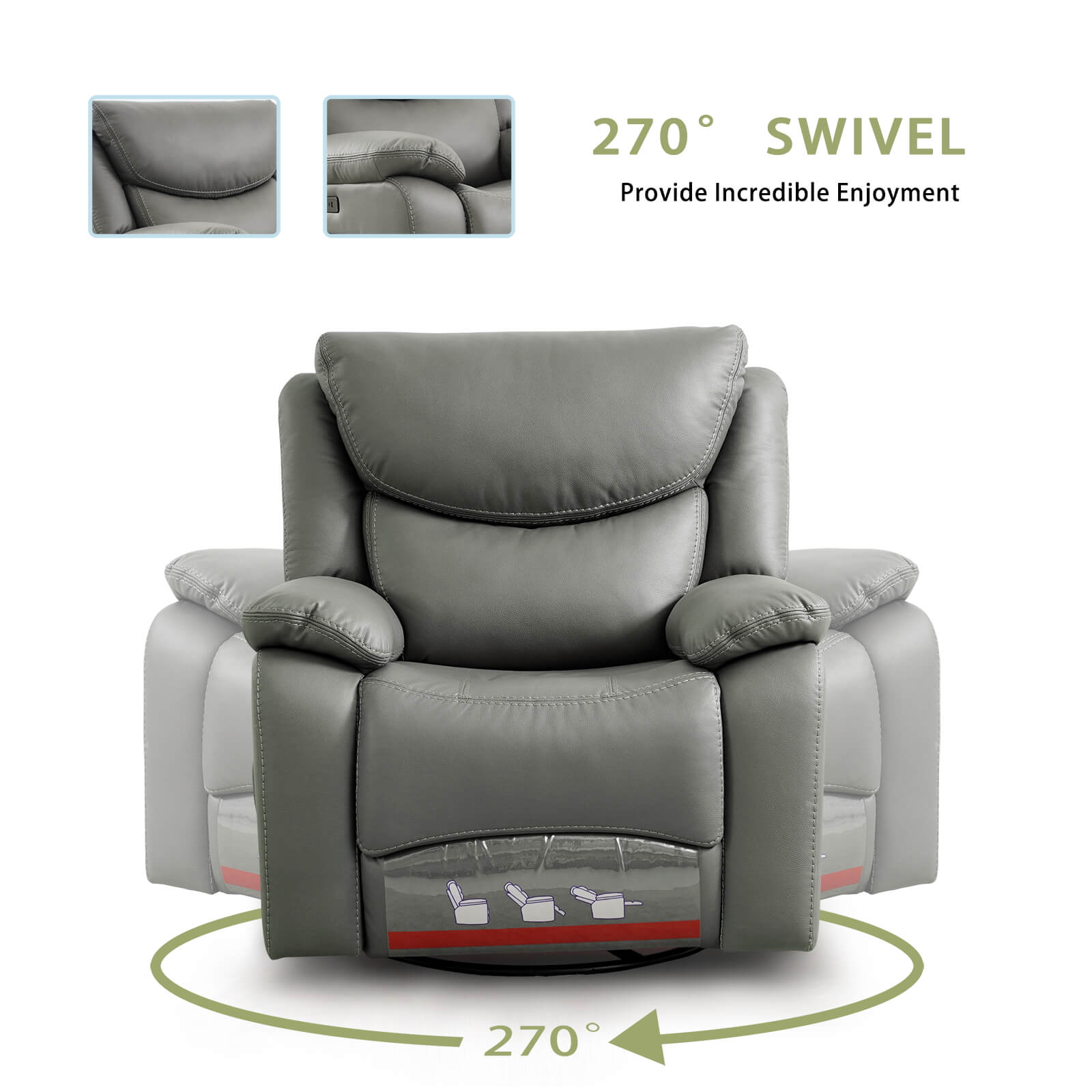Power Swivel Glider Rocking Recliner Nursery Chair