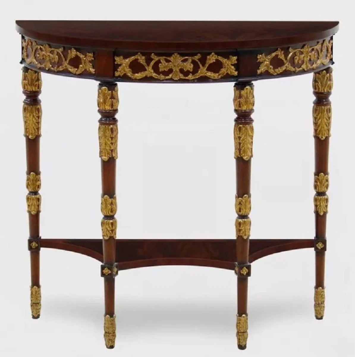 Casa Padrino consola barroco de lujo marr¨®n oscuro / oro 90 x 35 x A. 86 cm - Mesa consola hecha a mano de madera maciza - Muebles de sal¨®n de lujo en estilo barroco - Muebles barrocos