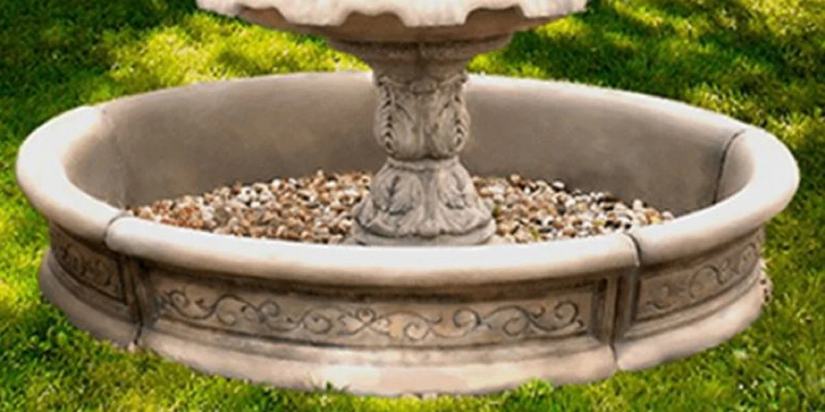 Casa Padrino borde de fuente barroco gris Ø 192 x A. 36 cm - Borde de fuente de jardín redondo - Magnífica decoración de jardín en estilo barroco