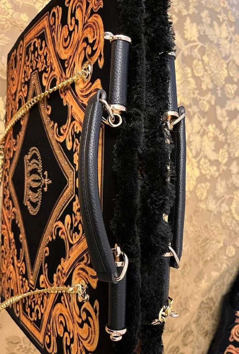 Pomp??s by Casa Padrino Bolso para Mujer de Lujo Corona y Pedrer¨ªa Negro / Oro 43 x A. 43 cm - dise?ada por Harald Gl??ckler