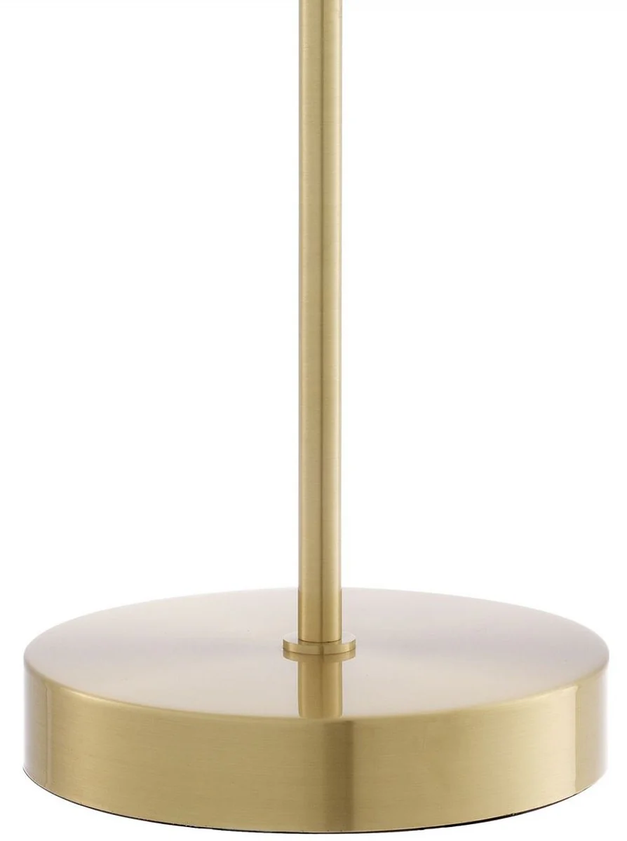 Casa Padrino lámpara de mesa de lujo latón / alabastro Ø 20 x A. 76 cm - Lámpara de mesa moderna con pantalla redonda de alabastro - Luces de Lujo