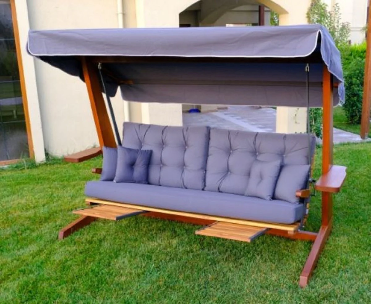 Casa Padrino columpio de Hollywood de lujo p¨²rpura / marr¨®n - Columpio de jard¨ªn resistente a la intemperie con toldo para el sol - Columpio de Terraza de Jard¨ªn - Muebles de Hotel