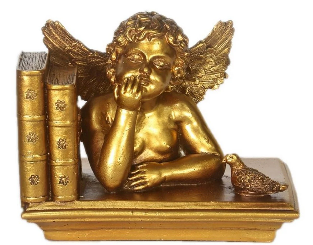Casa Padrino conjunto de sujetalibros ángeles oro 18 x 11 x H. 14 cm - Accesorios de Decoración Barroco
