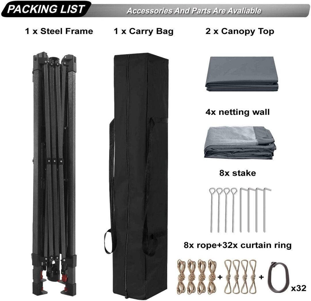 13x13 Gazebo Tent Outdoor Pop up Gazebo Canopy Shelter with Mosquito Netting