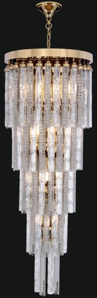 Casa Padrino araña de luces LED barroco de lujo oro Ø 50 x A. 80 cm - Magnífica lámpara de araña de estilo barroco - Calidad de Lujo