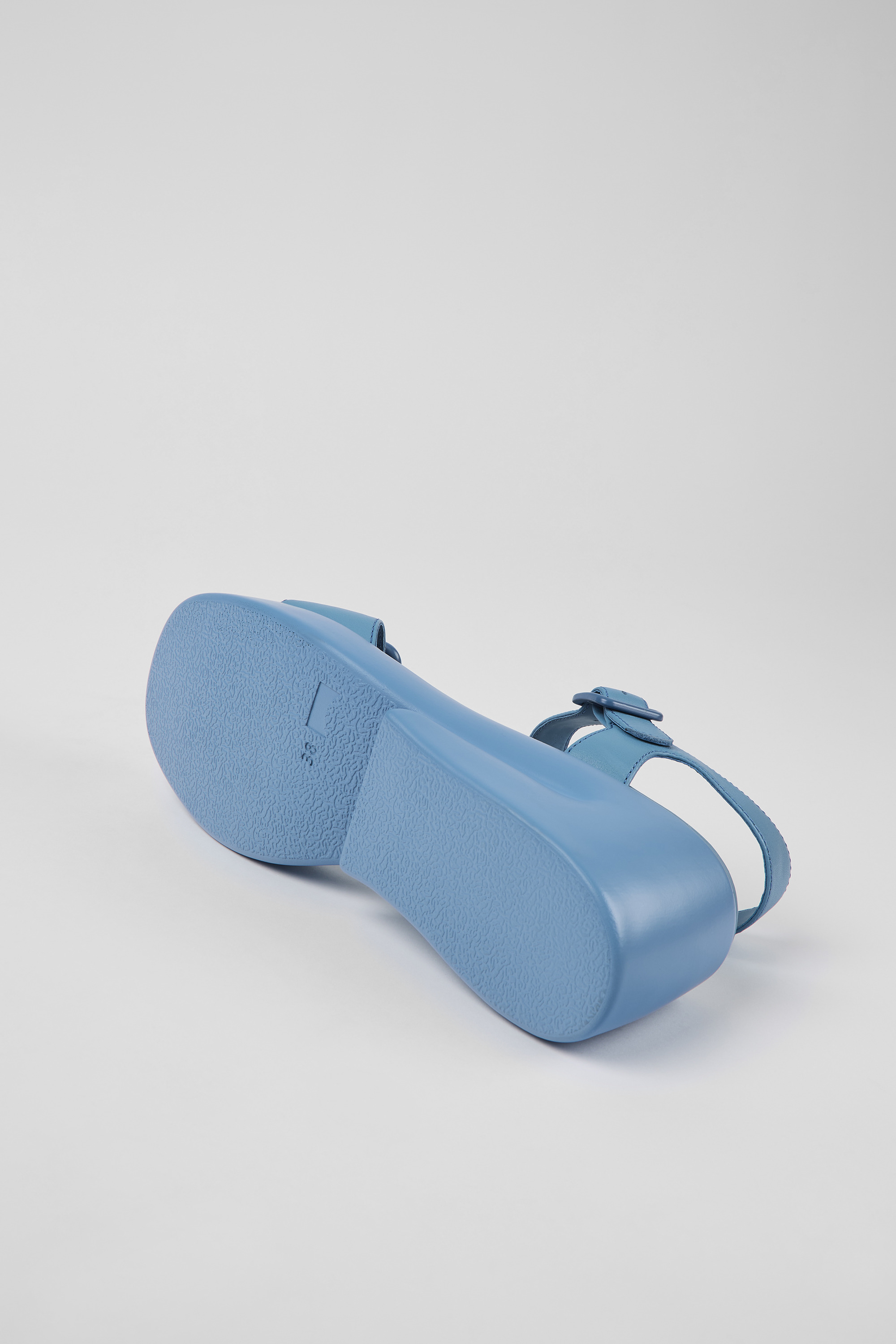 Kaah - Blue leather sandals for women