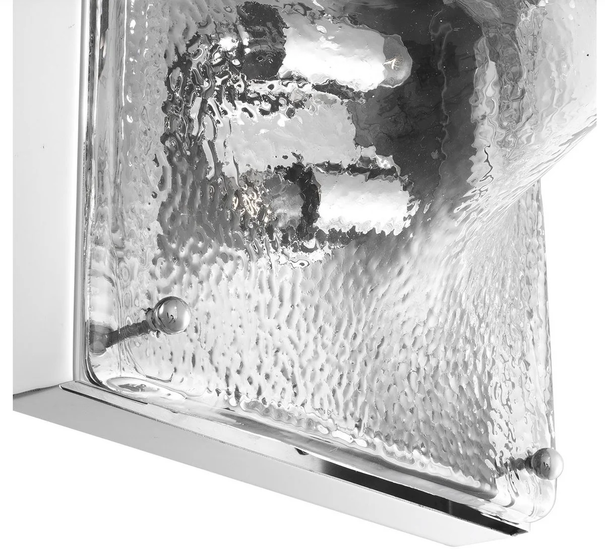 Casa Padrino lámpara de pared de diseño plata 26 x 19 x H. 26 cm - Lámpara de Diseño con Vidrio Hecho a Mano