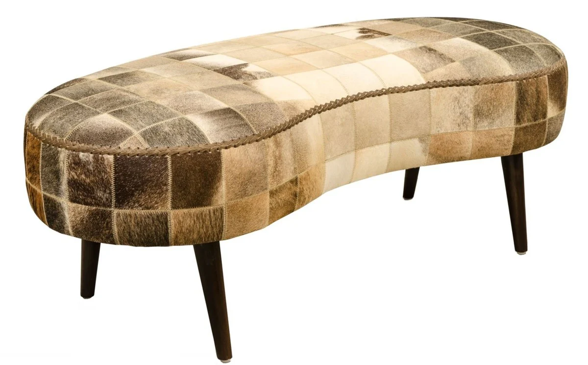 Casa Padrino banco de lujo con piel de vaca 130 x 60 x H. 50 cm - Muebles de Diseño