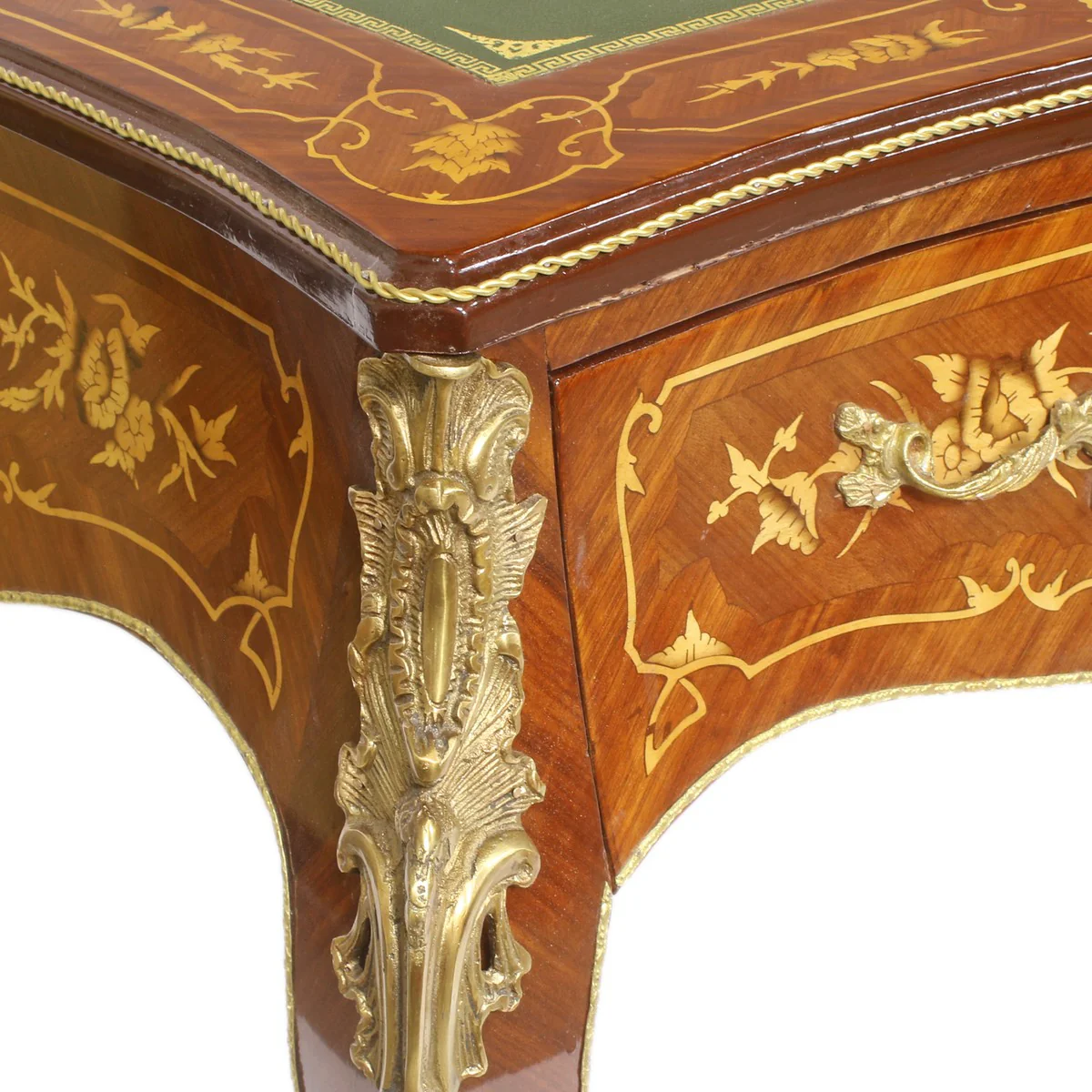 Casa Padrino Luxury Baroque Desk Caoba con incrustaciones / Oro 155 cm - Antique style secretary luxury furniture