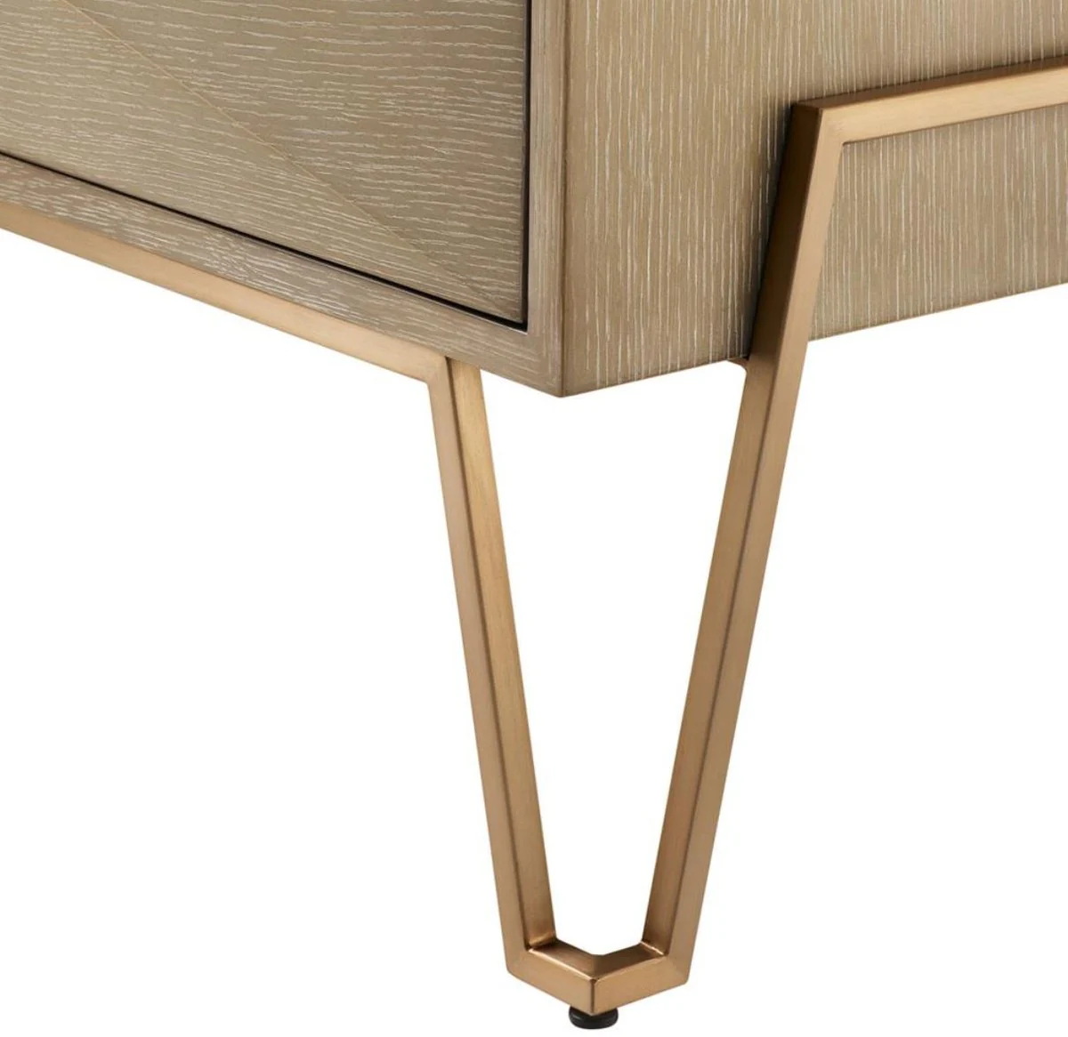 Casa Padrino mesita de noche con 2 cajones marrón / latón 62.5 x 49 x H. 60 cm - Calidad de Lujo