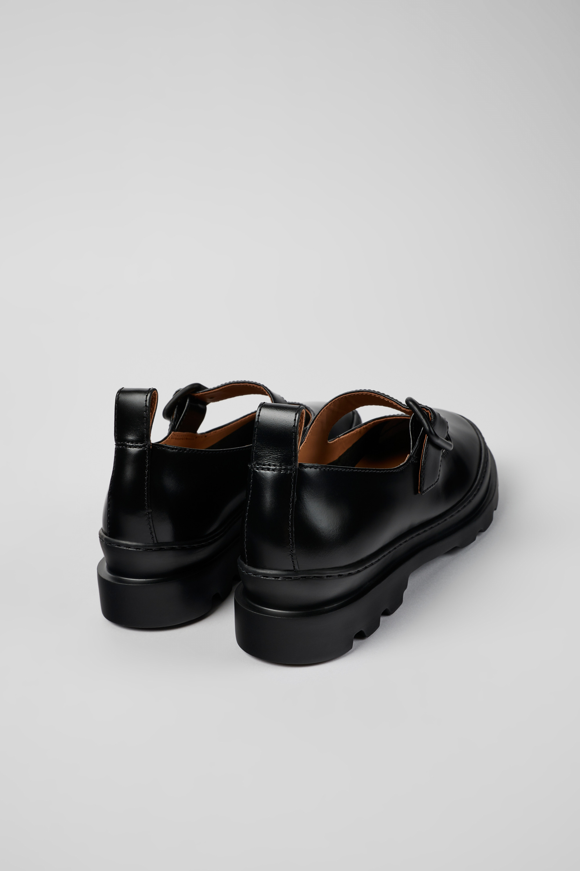 Brutus - Black leather Mary Jane flats for women