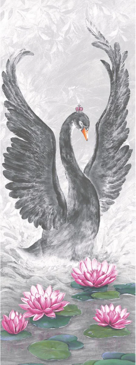 Harald Gl??ckler Designer Baroque Non-Woven Wallpaper 58502 - Gray / Silver / Green / Pink / Black