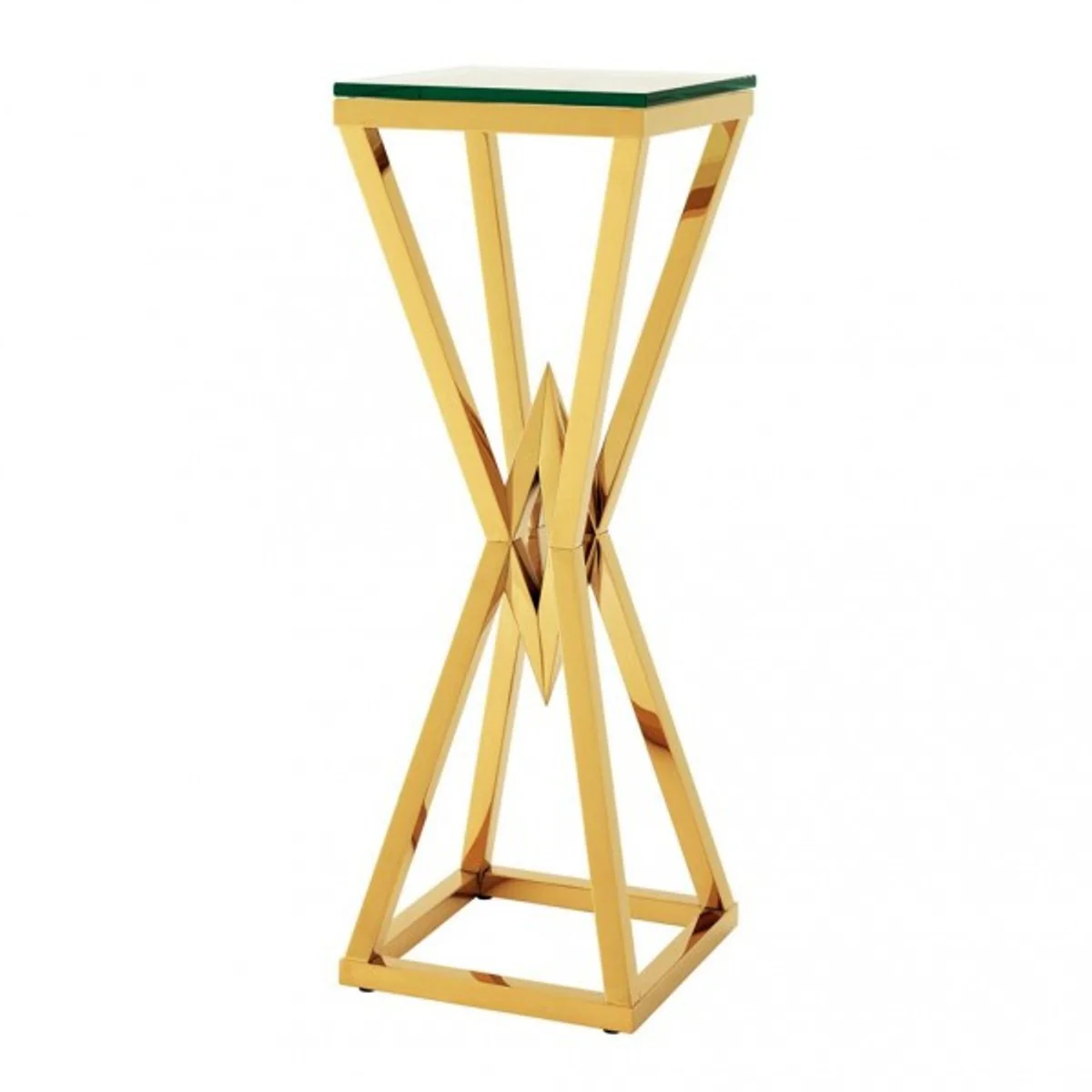Casa Padrino luxury side table / column stainless steel gold finish 35 x 35 x H 101 cm - table furniture