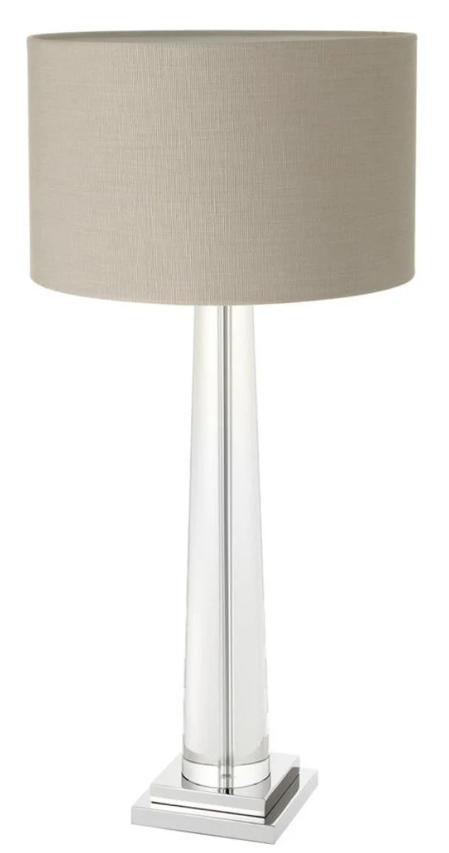 Casa Padrino l¨¢mpara de mesa de cristal de lujo con pantalla gris - muebles del hotel