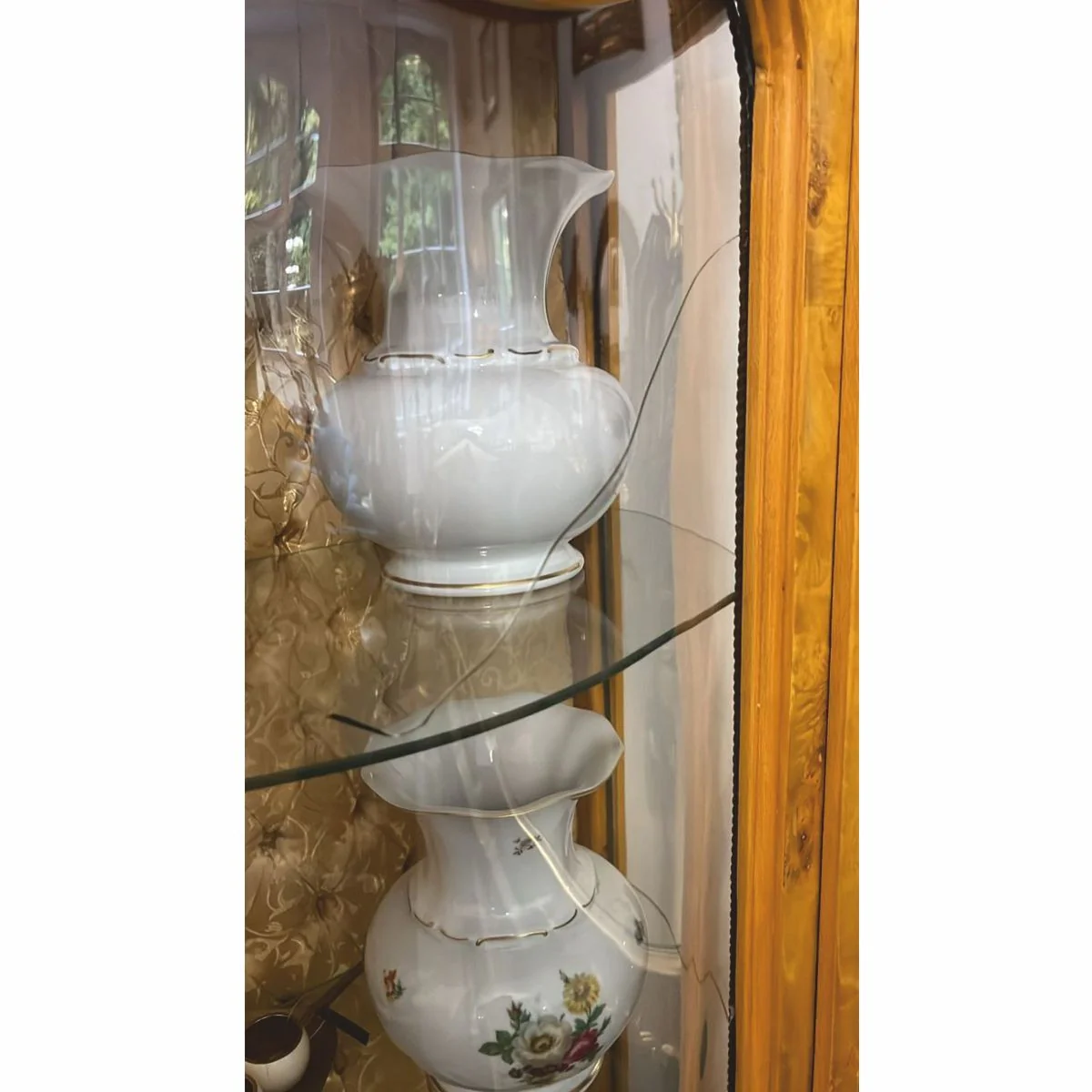 Casa Padrino vitrina barroco arce ojo de p¨¢jaro / oro / lat¨®n A. 175 cm - 1B Mercanc¨ªas